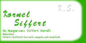 kornel siffert business card